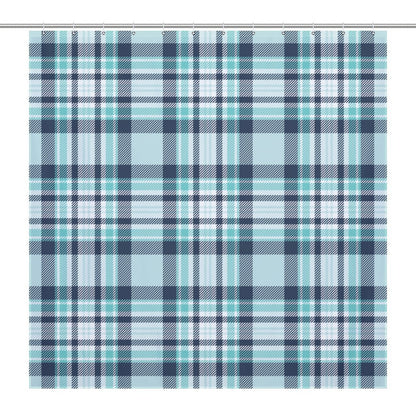 Lightweight Shower Curtain- All the Blues Plaid