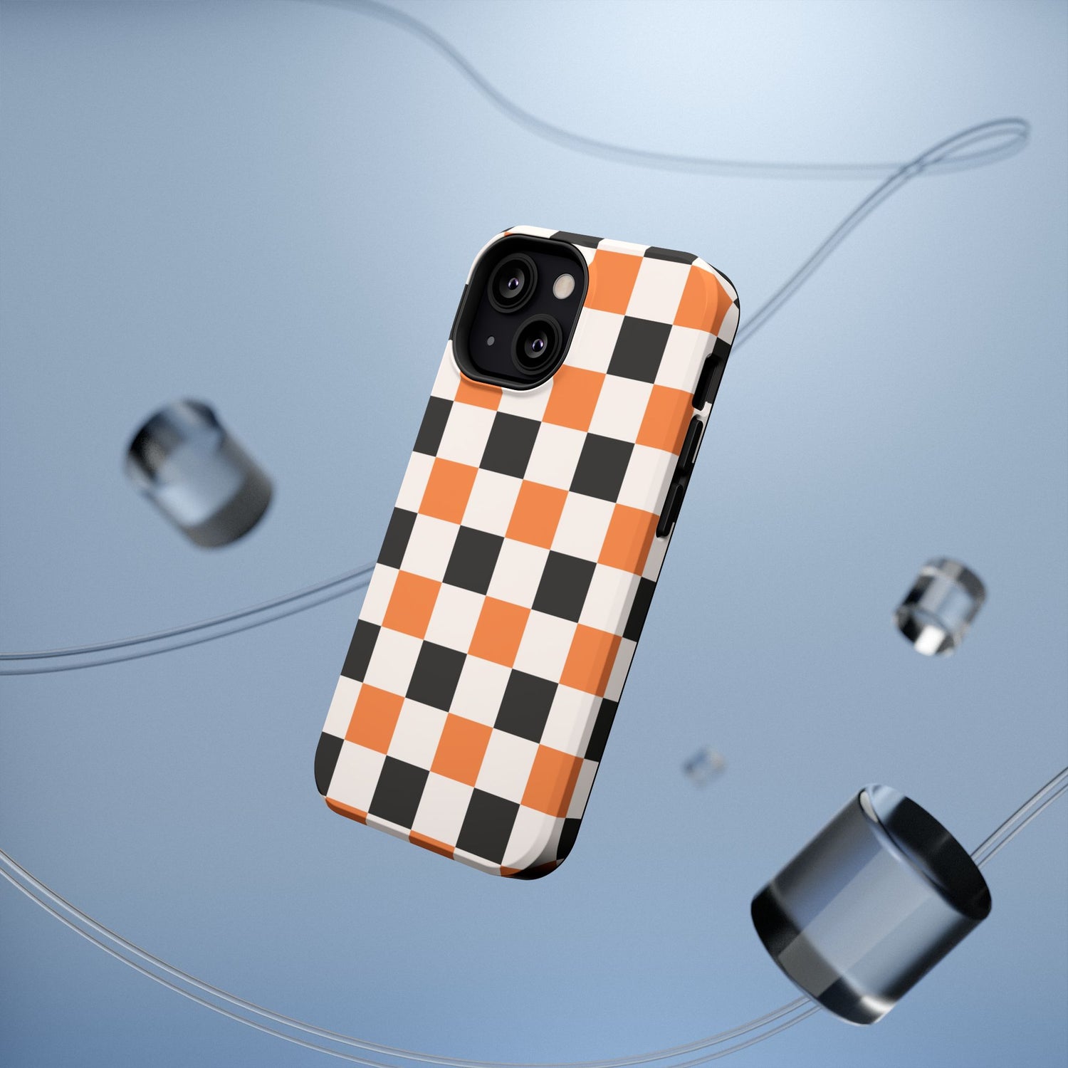Trendy Halloween Checkerboard Phone Case | Impact-Resistant, iPhone, Samsung