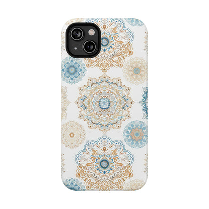 Impact-Resistant Cases, Blue Gold Boho Fun