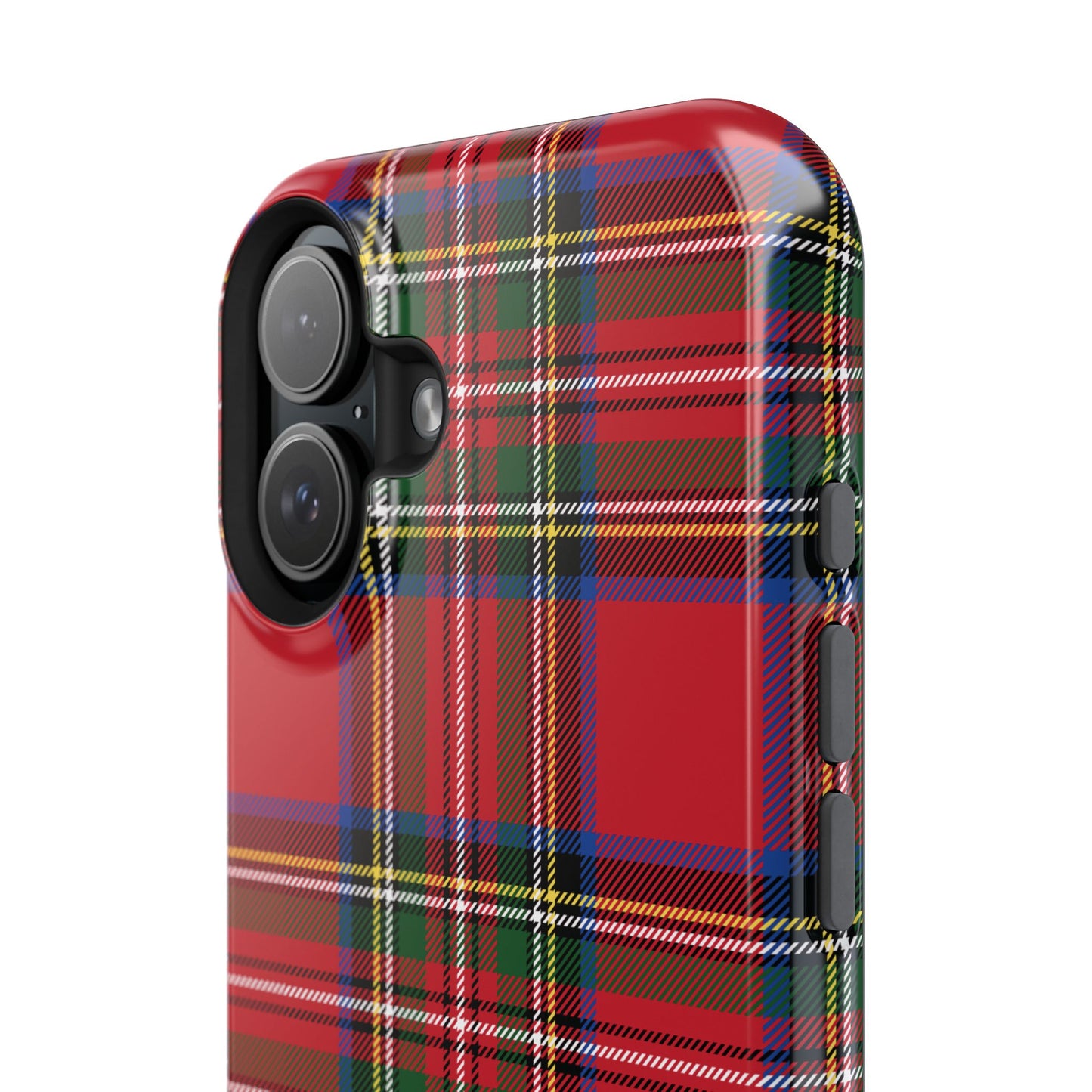 Impact-Resistant Phone Case-Holiday Tartan Plaid Red