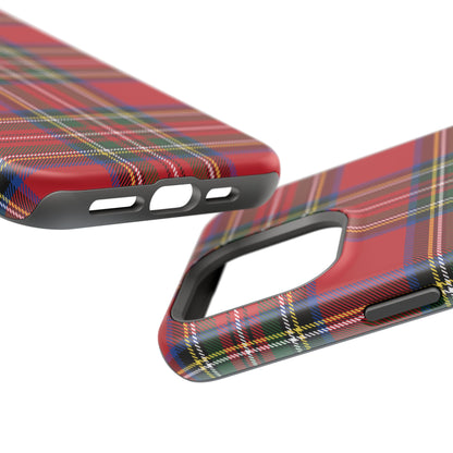 Impact-Resistant Phone Case-Holiday Tartan Plaid Red