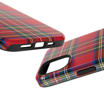 Impact-Resistant Phone Case-Holiday Tartan Plaid Red