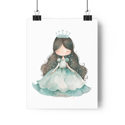 Giclée Art Print Watercolor Teal Princess 2