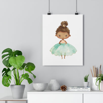 Giclée Art Print Watercolor Teal Princess 1