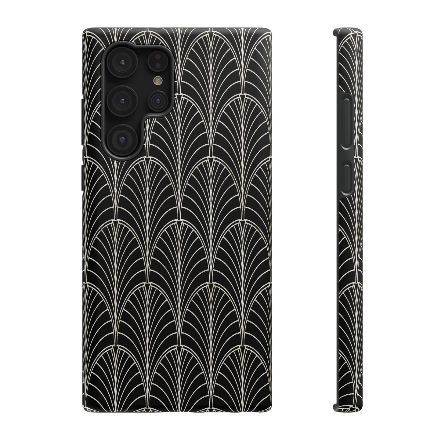 Impact-Resistant Phone Case- Art Deco Black Beige