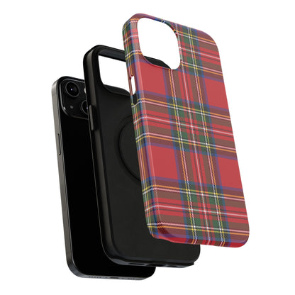 Impact-Resistant Phone Case-Holiday Tartan Plaid Red