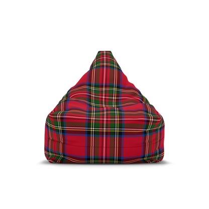 Christmas Red Tartan Plaid Bean Bag Chair Cover