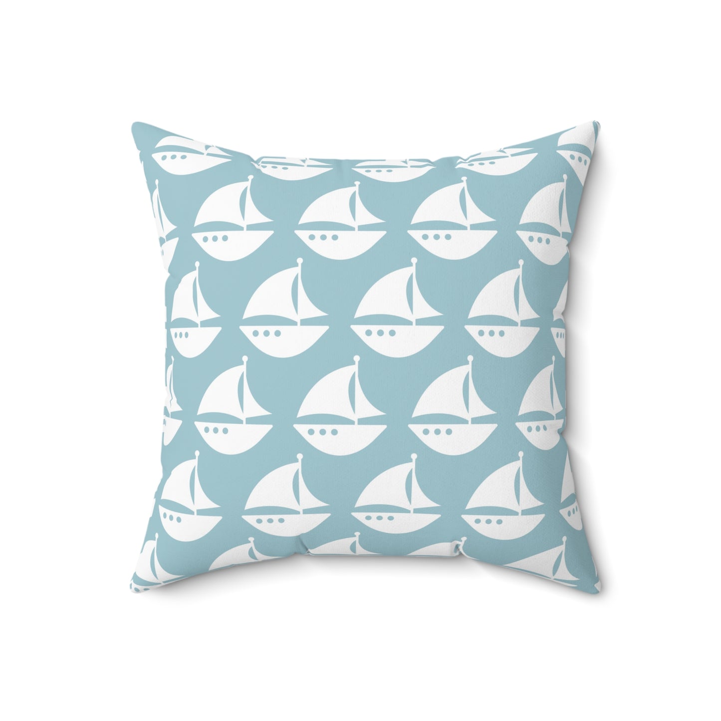 Spun Polyester Square Pillow with Removable Cover Beach Baby Sailboat Stripes