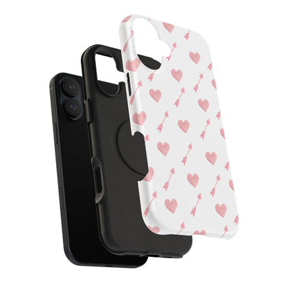 Impact-Resistant Cases - Valentine's Day Watercolor Arrow Hearts