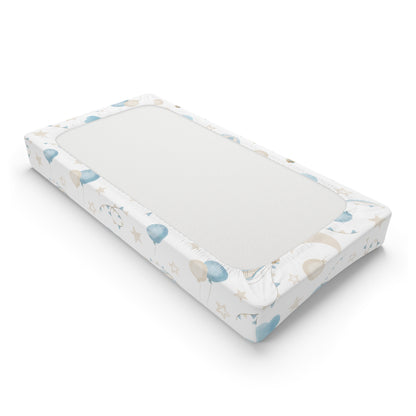 Baby Changing Pad Cover Watercolor Balloon Clouds Blue