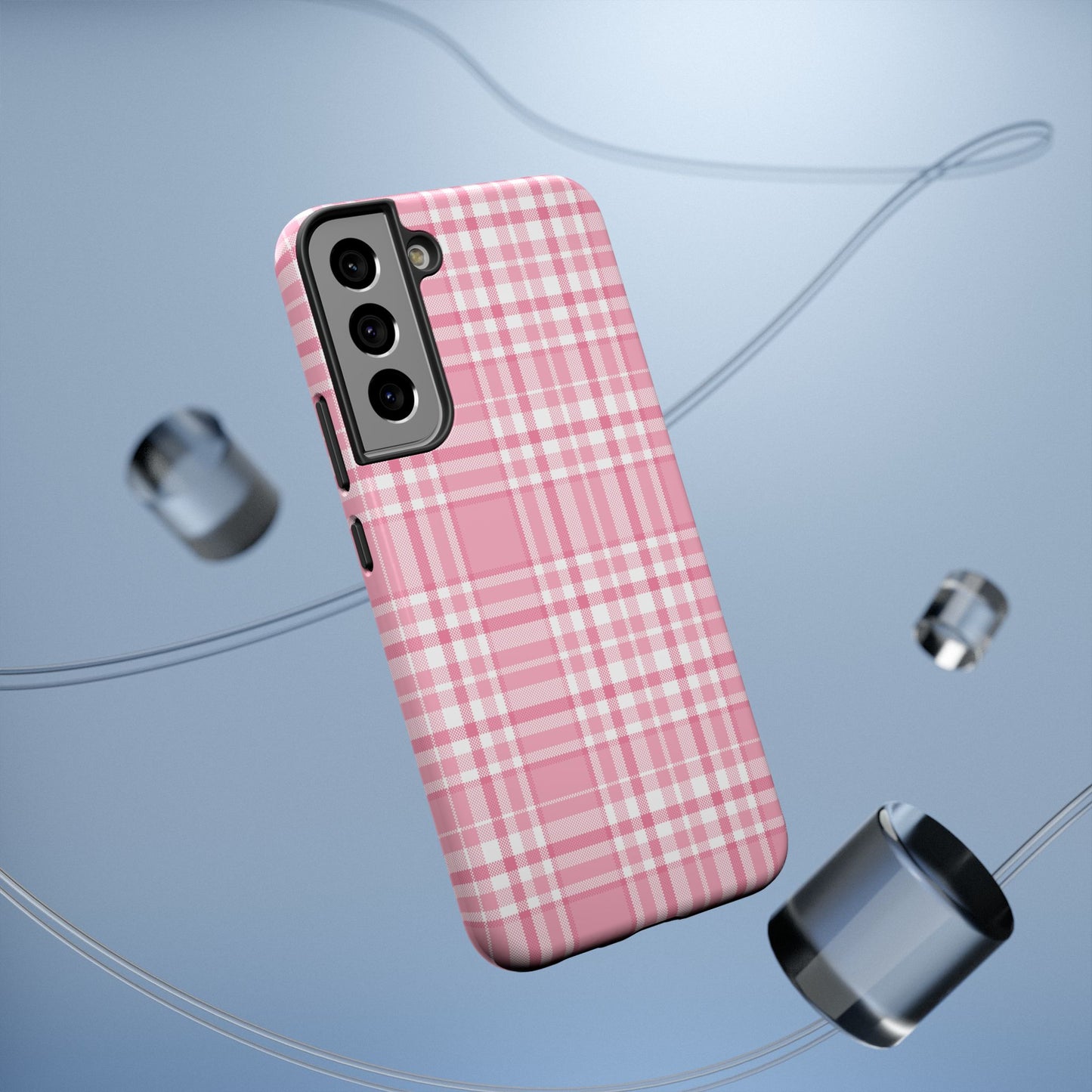 Impact-Resistant Phone Case - Easter Plaid Pink