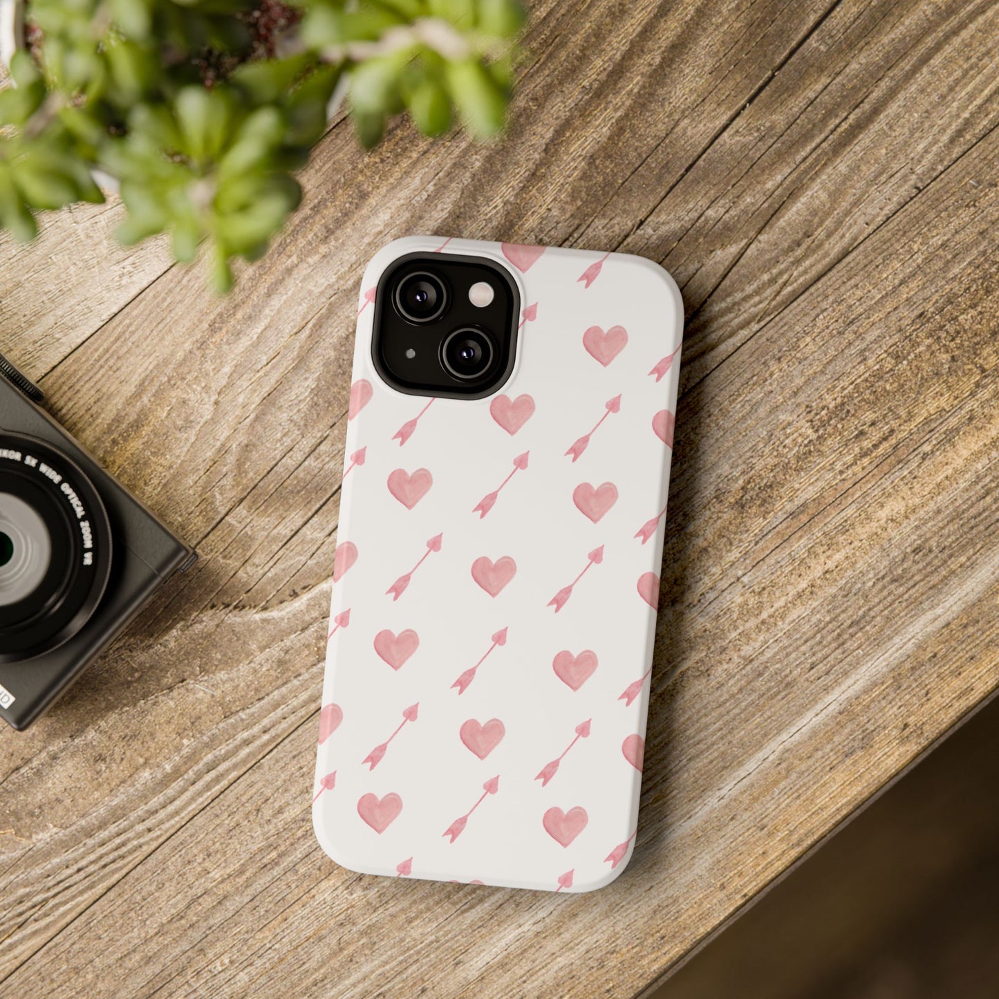 Impact-Resistant Cases - Valentine's Day Watercolor Arrow Hearts