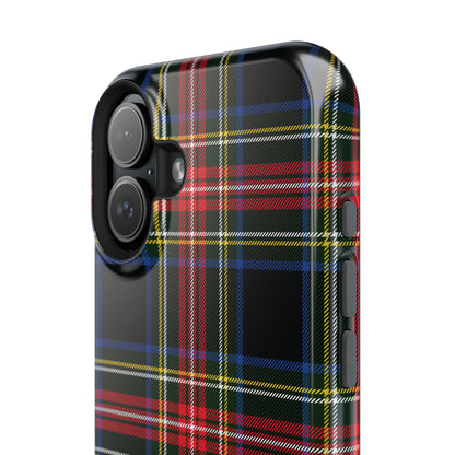 Impact-Resistant Holiday Phone Case-Christmas Tartan Plaid Black