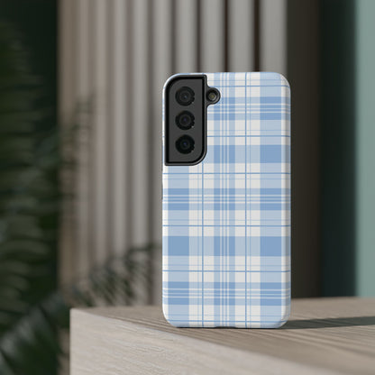 Impact-Resistant Phone Case - Easter Plaid Blue