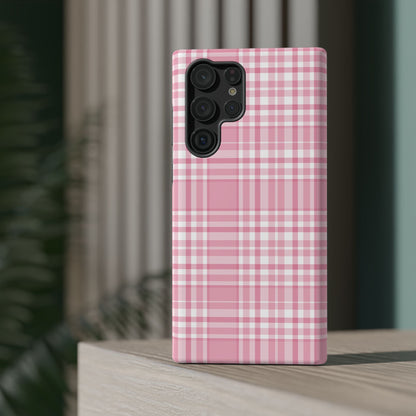 Impact-Resistant Phone Case - Easter Plaid Pink