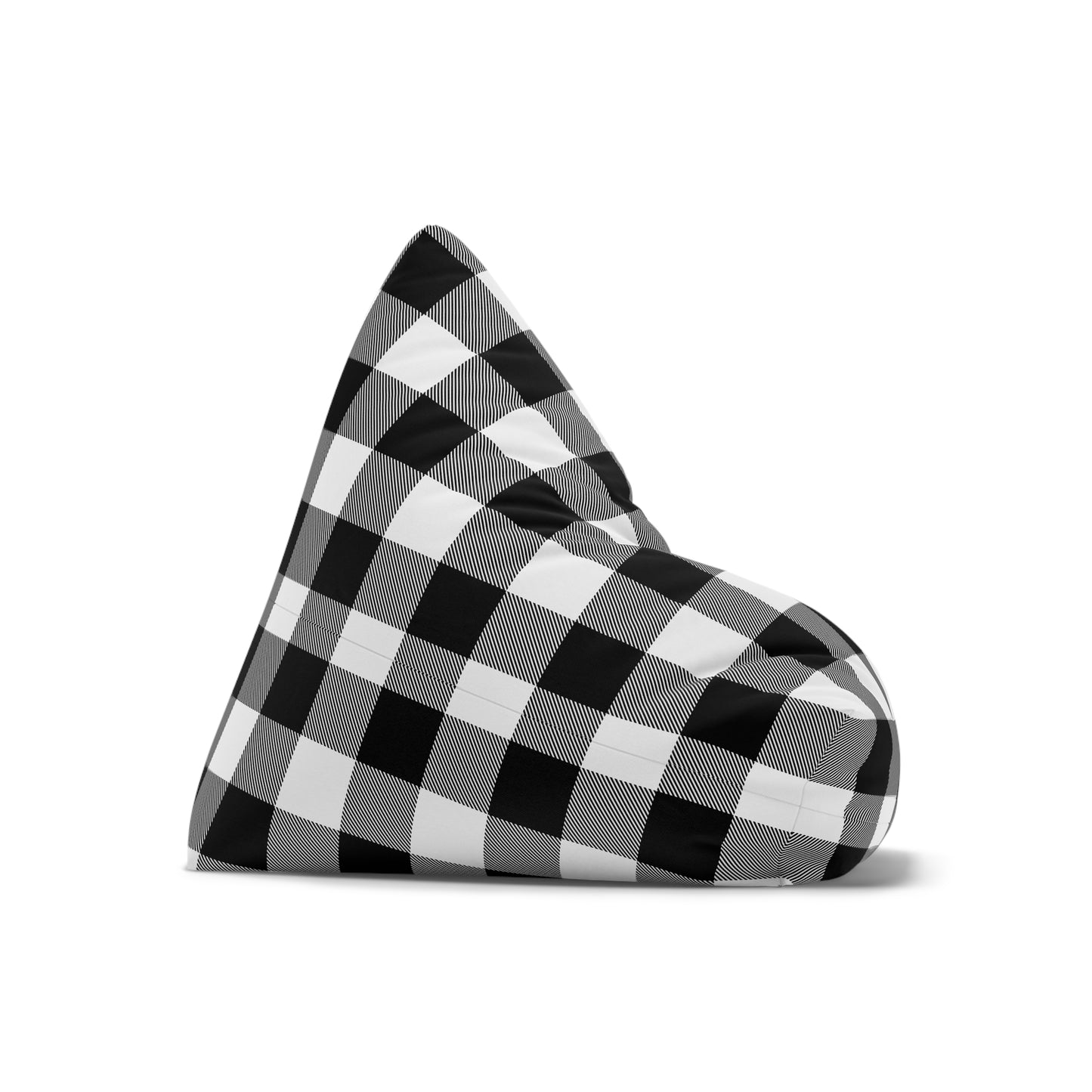 Black and White Buffalo Plaid Bean Bag Chair Cover