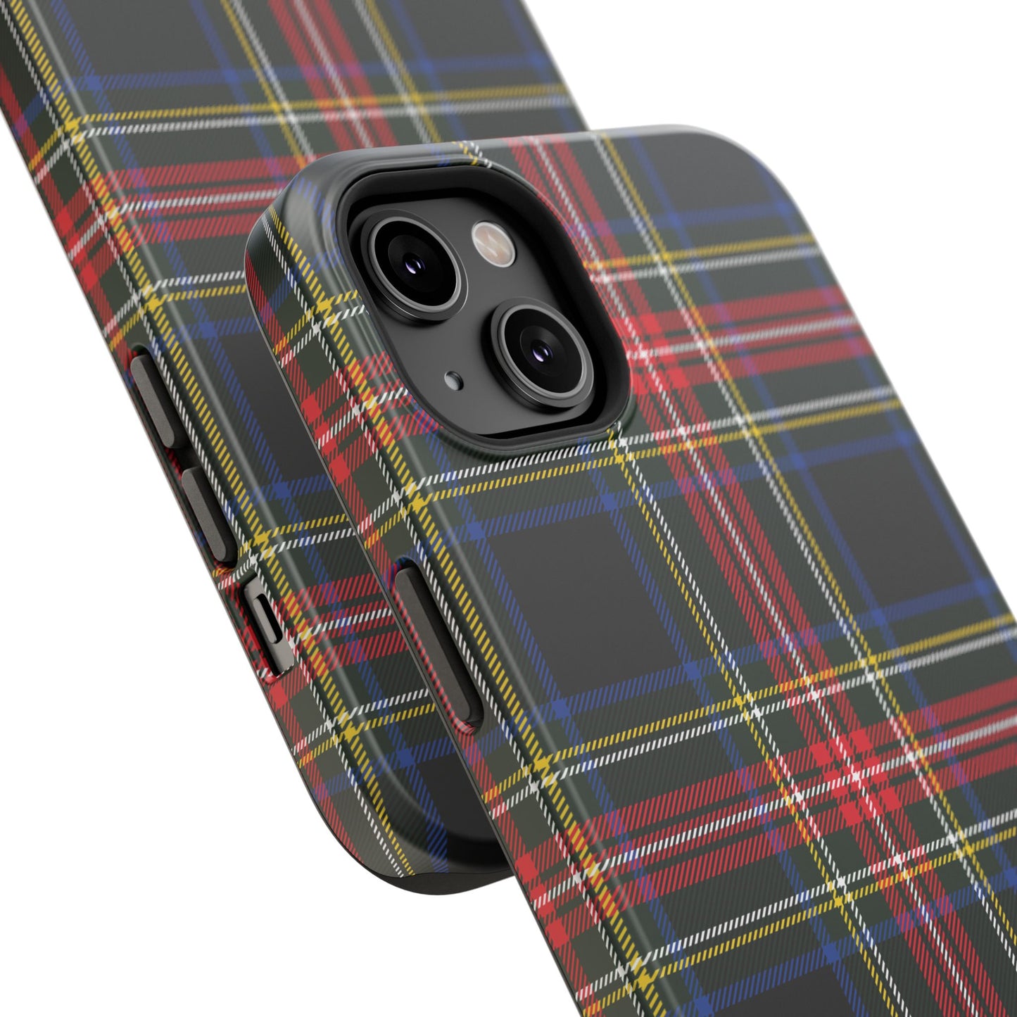 Impact-Resistant Holiday Phone Case-Christmas Tartan Plaid Black