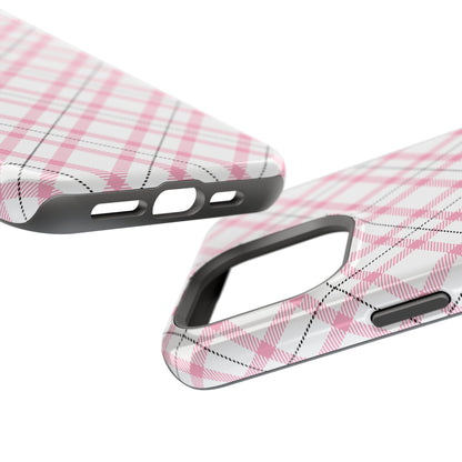 Impact-Resistant Phone Case - Pink Black Plaid