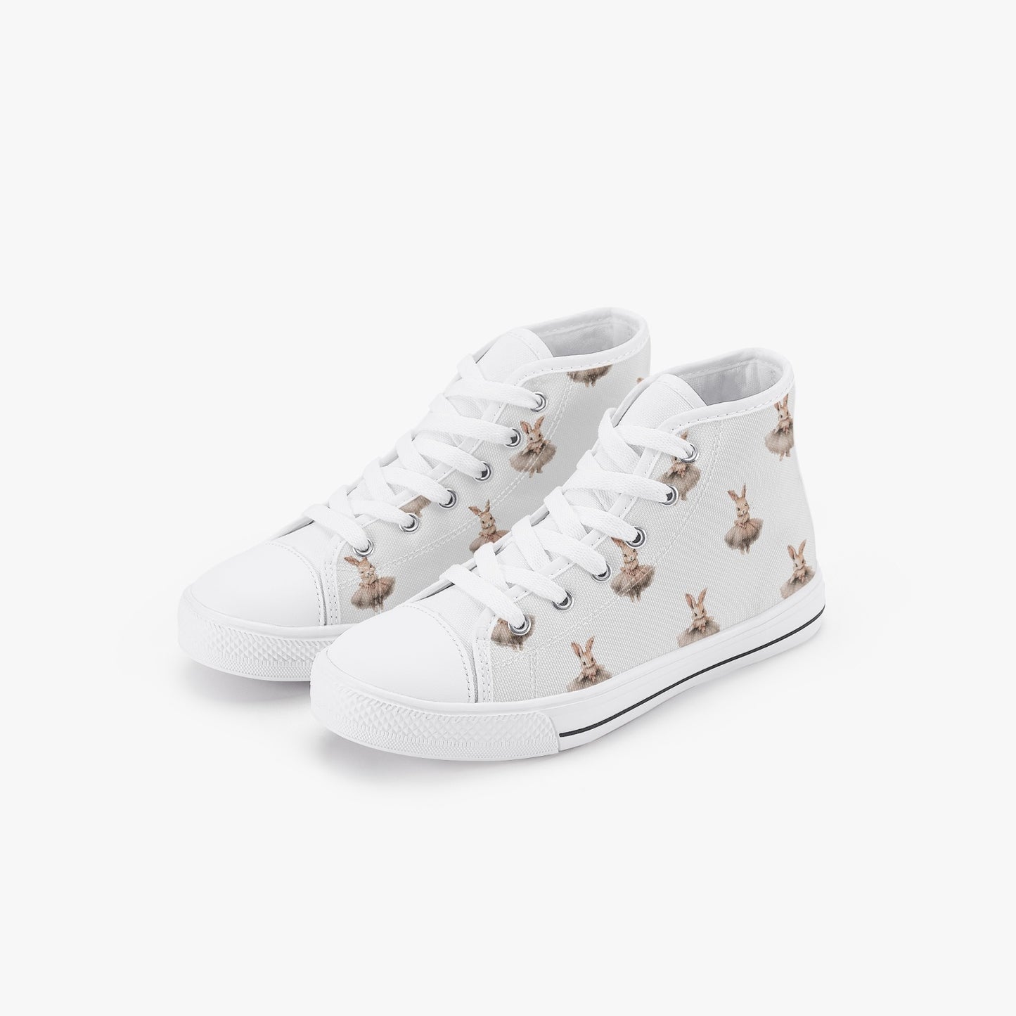 Girls Ballerina Bunnies Kid’s High-Top Canvas Shoes