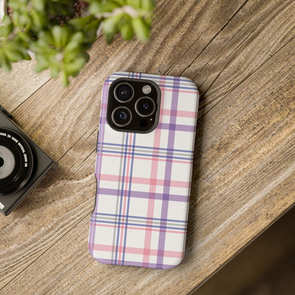 Impact-Resistant Cases - Spring Plaid Pink Purple