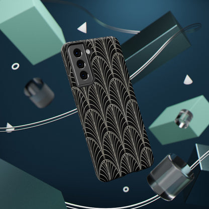 Impact-Resistant Phone Case- Art Deco Black Beige