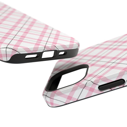 Impact-Resistant Phone Case - Pink Black Plaid