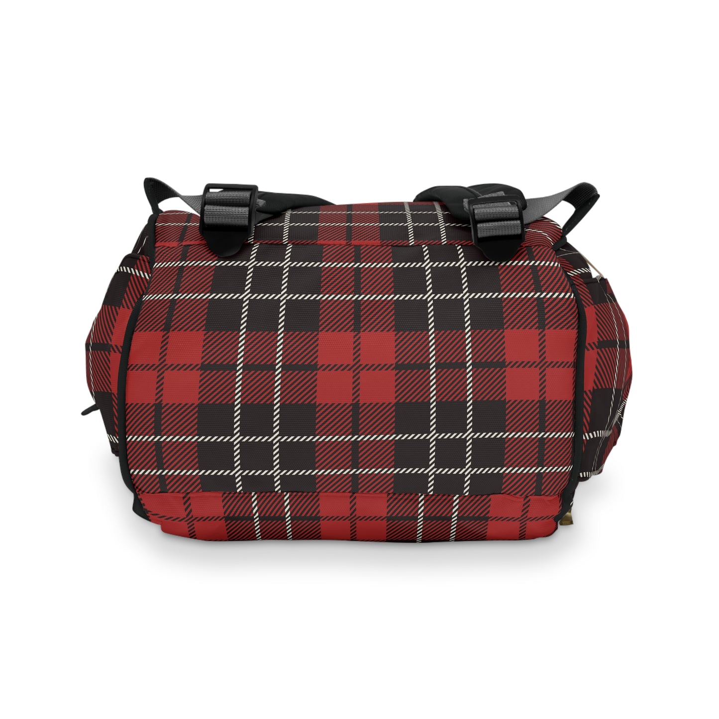 Christmas Black Red Tartan Plaid  Multifunctional Diaper Backpack