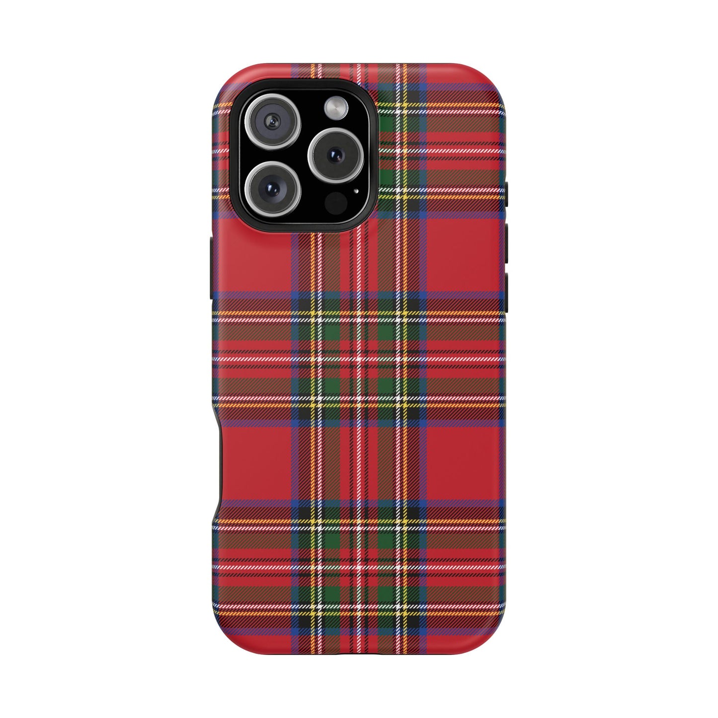 Impact-Resistant Phone Case-Holiday Tartan Plaid Red