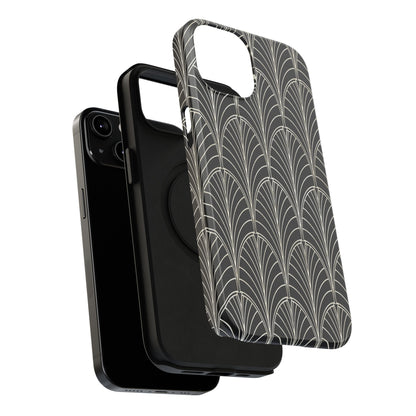 Impact-Resistant Phone Case- Art Deco Black Beige