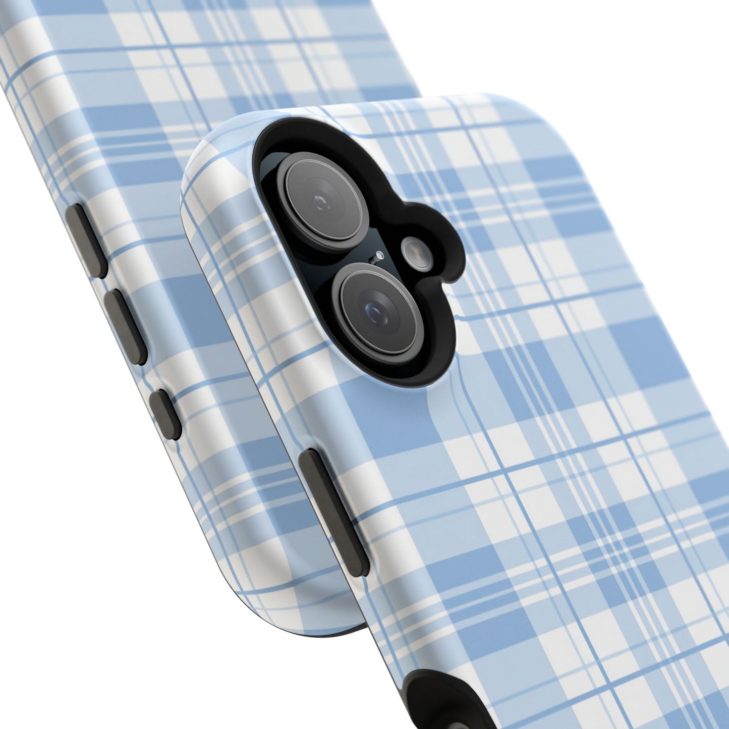 Impact-Resistant Phone Case - Easter Plaid Blue