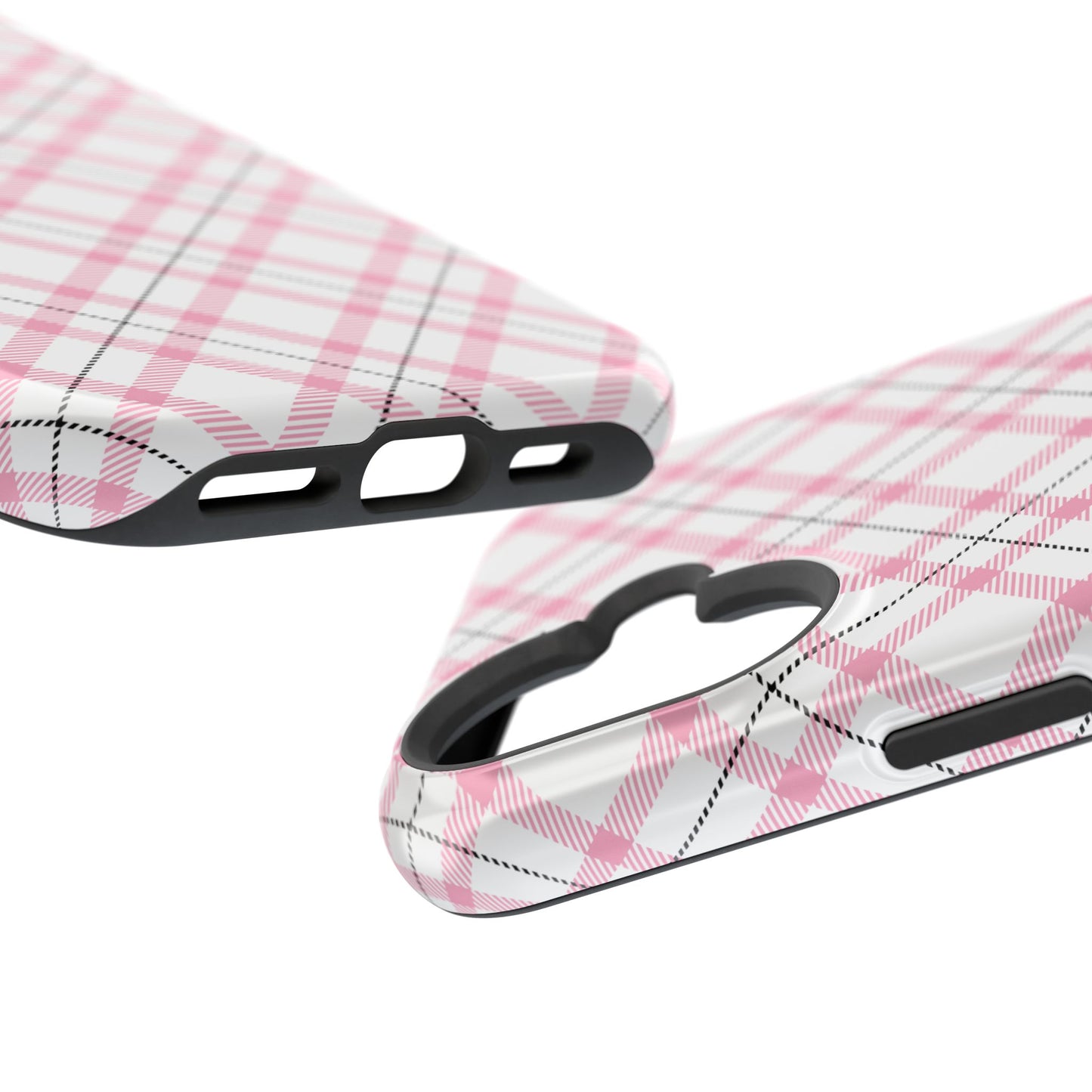 Impact-Resistant Phone Case - Pink Black Plaid