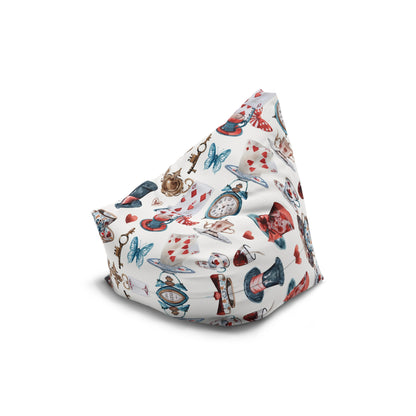 Watercolor Wonderland Red, Black Bean Bag Chair Cover