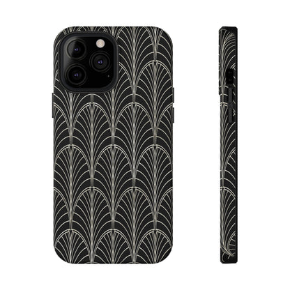 Impact-Resistant Phone Case- Art Deco Black Beige