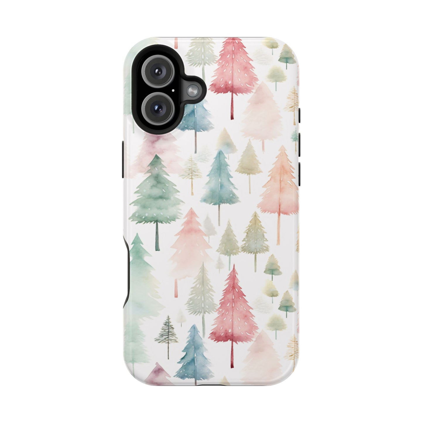 Watercolor Christmas Trees Impact-Resistant Phone Case