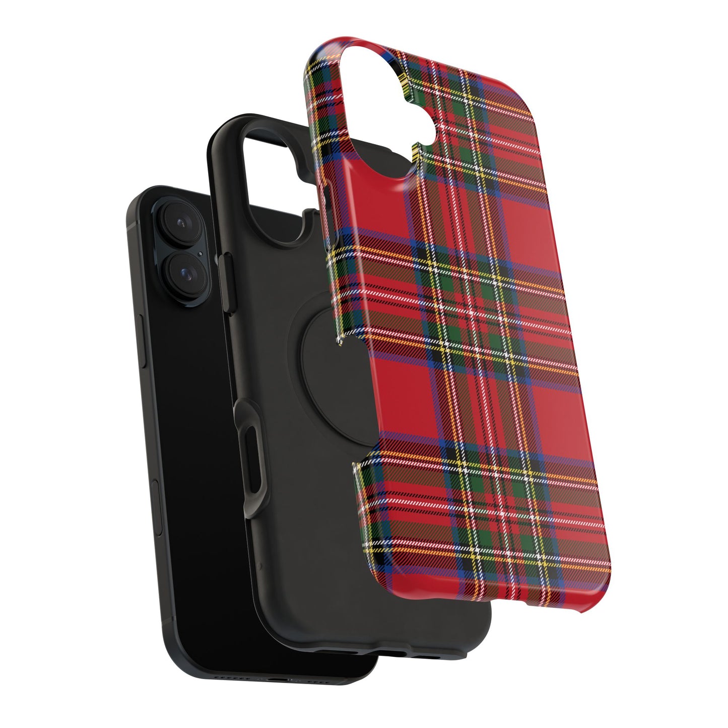 Impact-Resistant Phone Case-Holiday Tartan Plaid Red