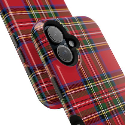 Impact-Resistant Phone Case-Holiday Tartan Plaid Red