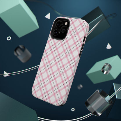 Impact-Resistant Phone Case - Pink Black Plaid