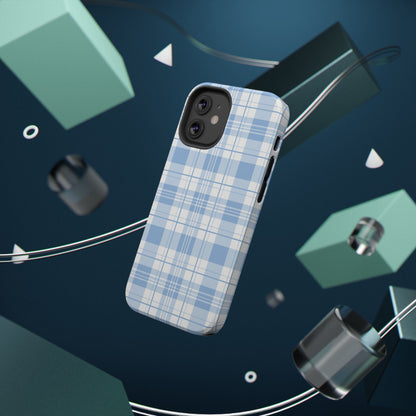 Impact-Resistant Phone Case - Easter Plaid Blue