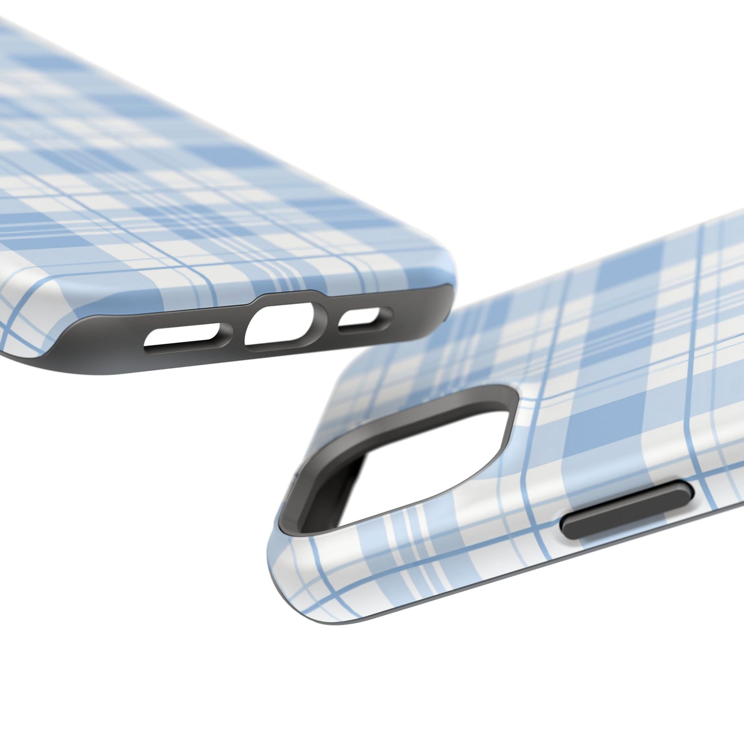 Impact-Resistant Phone Case - Easter Plaid Blue