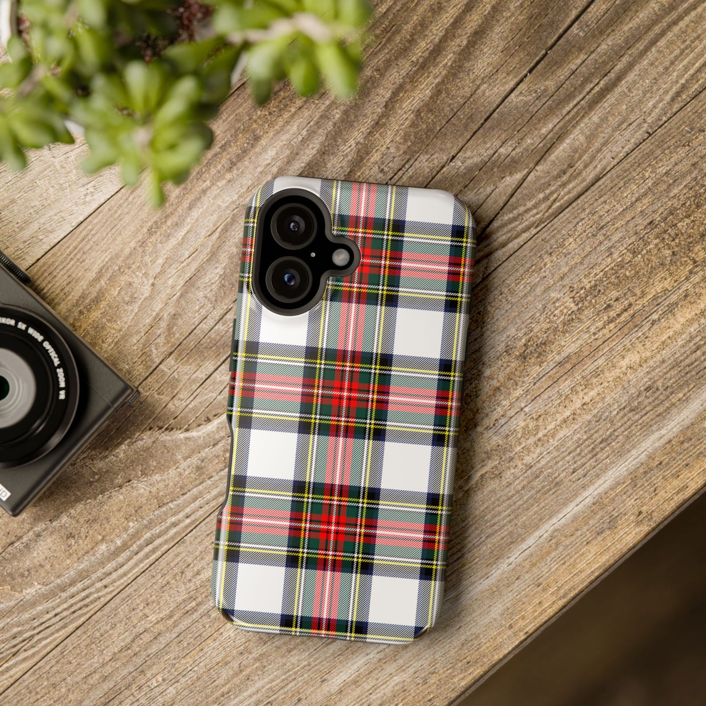 Christmas Holiday Tartan Plaid Impact-Resistant Phone Case, Holiday Phone Case, Fashion Phone Case, iPhone, Samsung Case