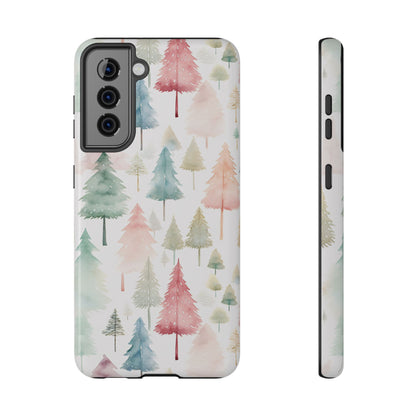 Watercolor Christmas Trees Impact-Resistant Phone Case