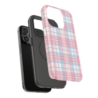 Impact-Resistant Cases-Spring Plaid Pink Blue