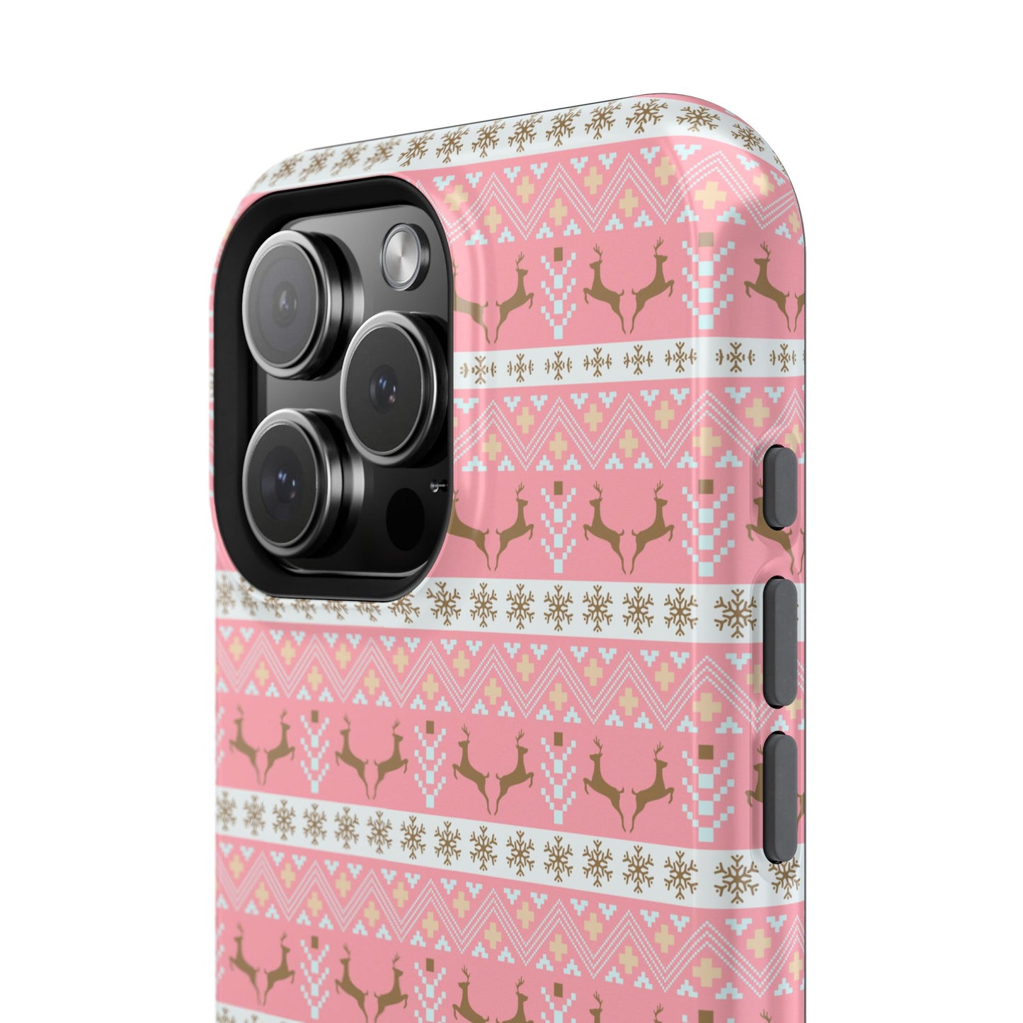 Pink Deer Antler Sweater Christmas Pattern Impact-Resistant Cases