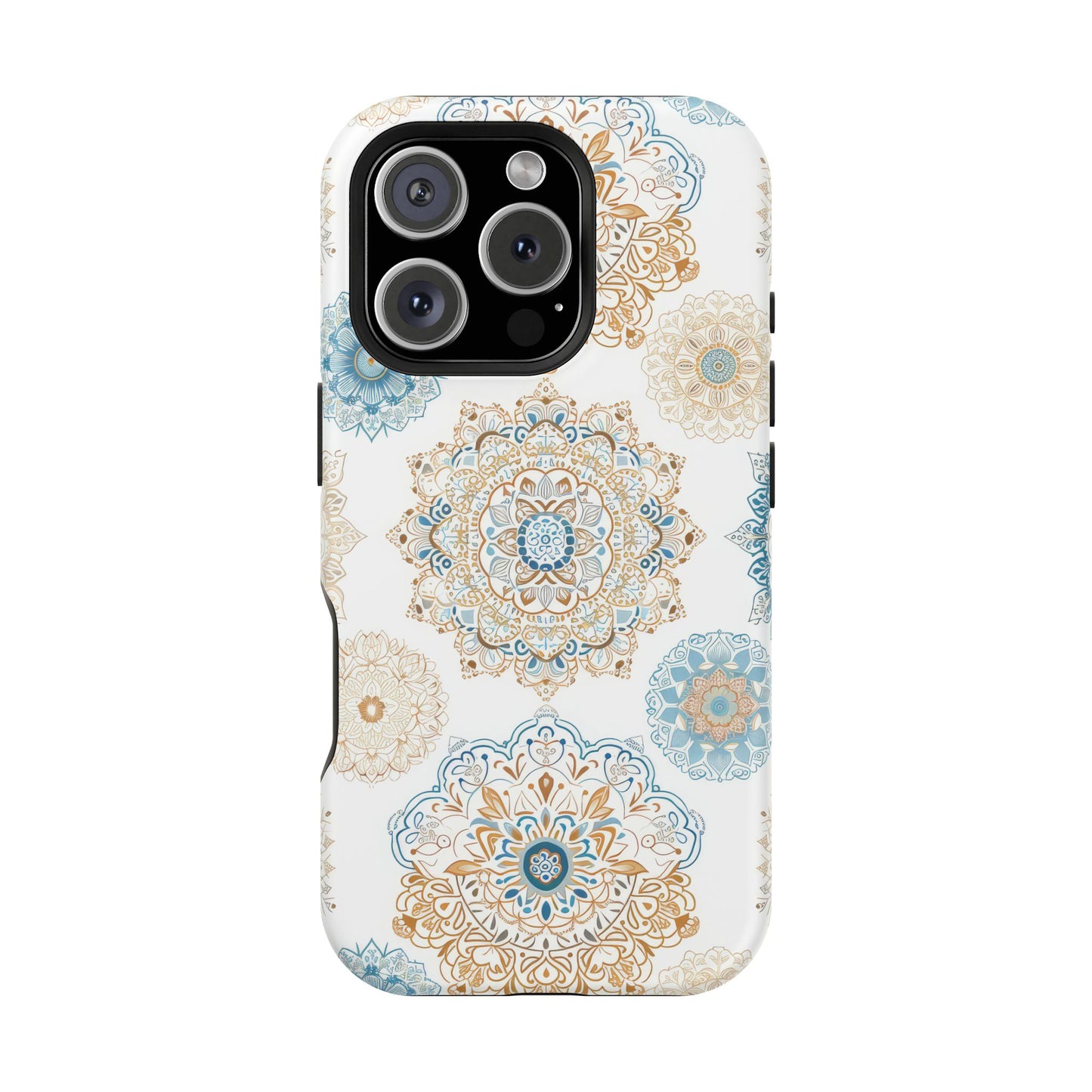 Impact-Resistant Cases, Blue Gold Boho Fun