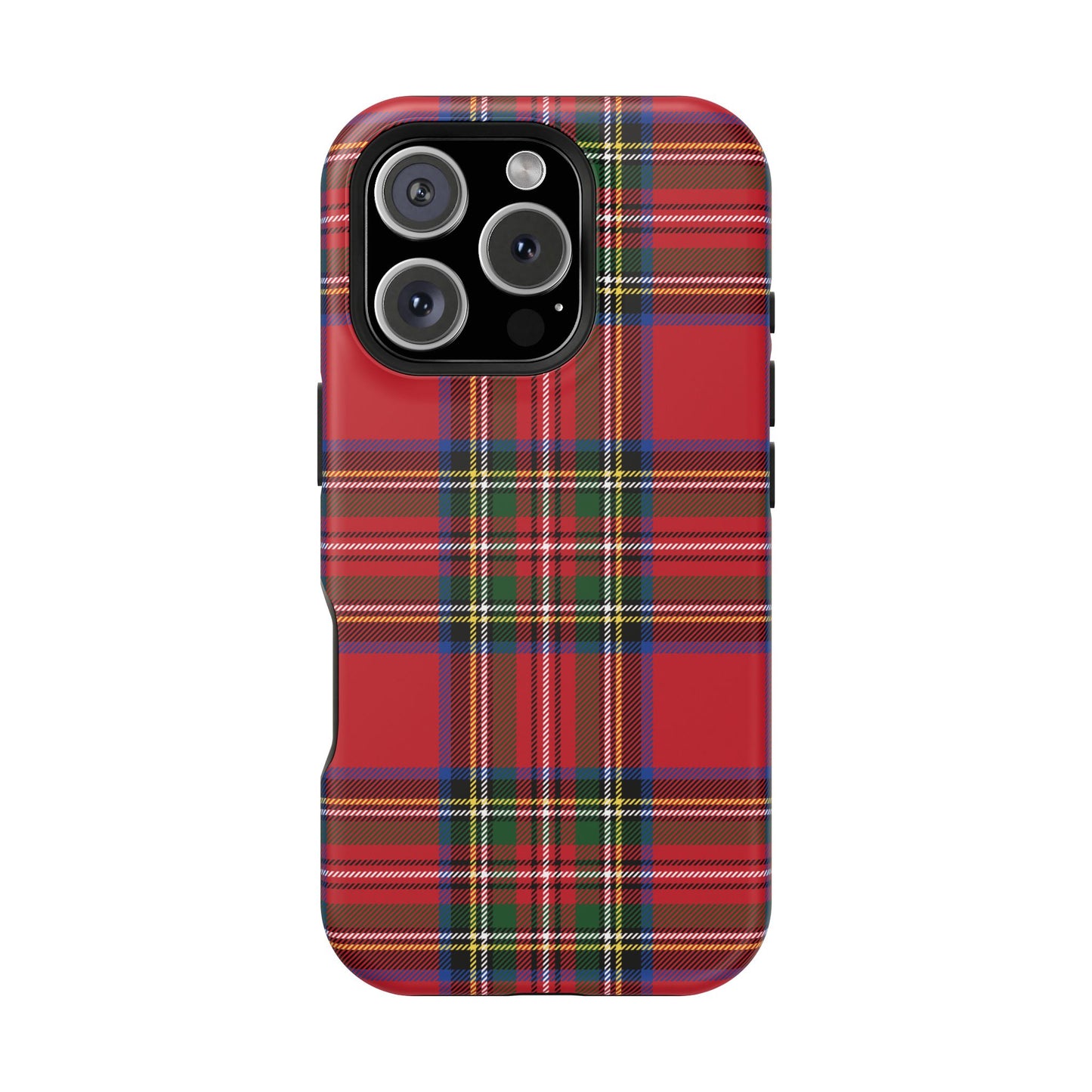 Impact-Resistant Phone Case-Holiday Tartan Plaid Red