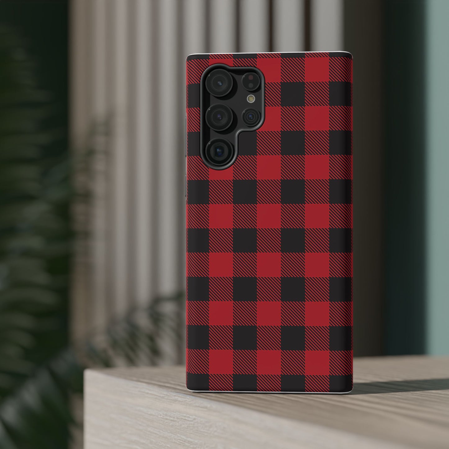 Impact-Resistant Phone Case-Red Black Buffalo Plaid