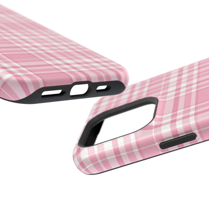 Impact-Resistant Phone Case - Easter Plaid Pink