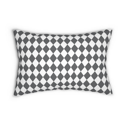 Spun Polyester Lumbar Pillow with Removable Cover Classic Harlequin