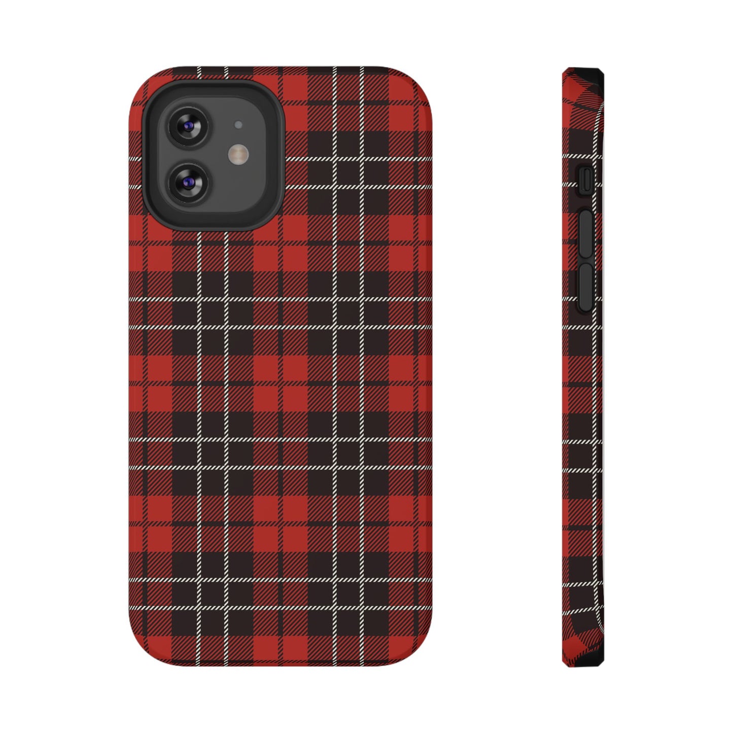 Impact-Resistant Phone Case- Christmas Tartan Plaid Red