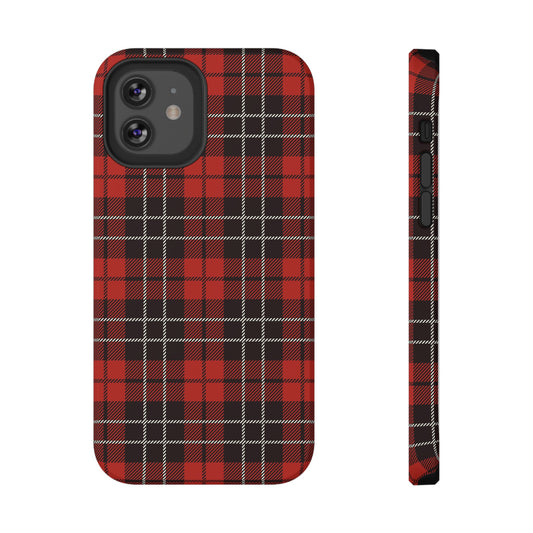 Impact-Resistant Phone Case- Christmas Tartan Plaid Red